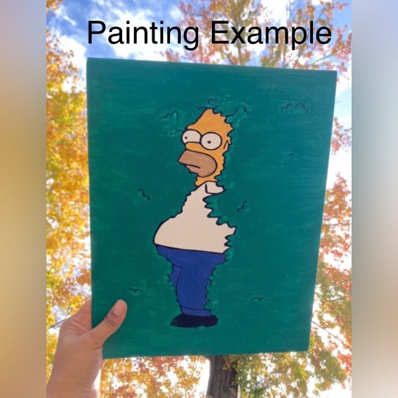 Paint Your Own Homer Simpson Canvas, The Simpsons Fan Art Sip and Paint Canvas - Picture 1 of 6